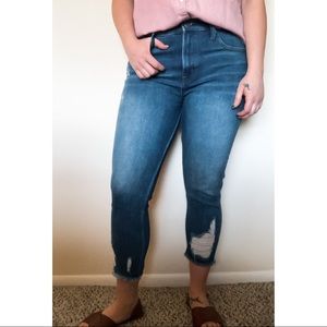 Gap True Skinny High Rise Destructed Jeans